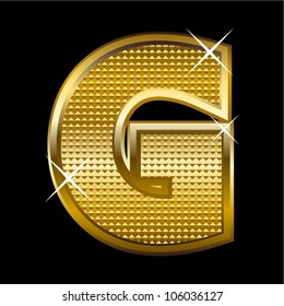 Golden font type letter G