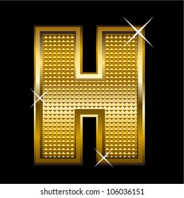 Golden font type letter H