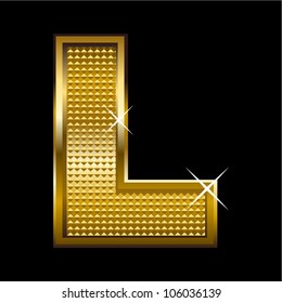 Golden font type letter L