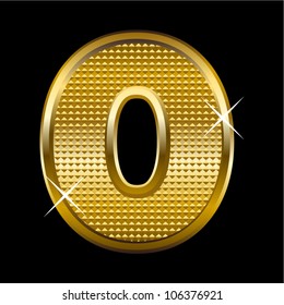 Golden Font Type Letter O