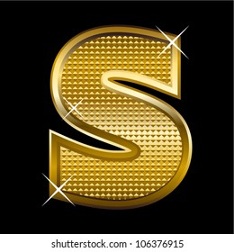 Golden Font Type Letter S