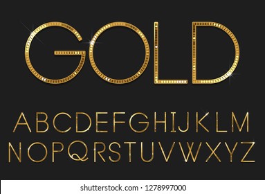 Golden Font Vector