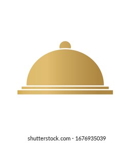 golden food tray icon- vector illustration