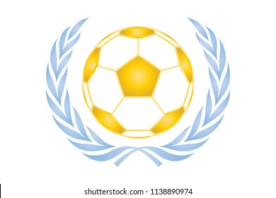 Golden Football icon with Wreath