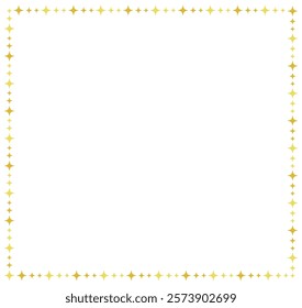 Golden Four Corner Star Square Frame Border