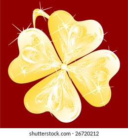 golden four-leaf clover