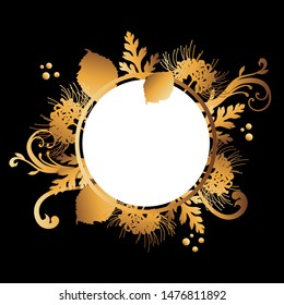 golden frame background of cluster amaryllis