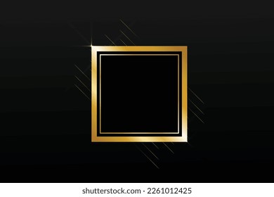 Golden frame background template design.
