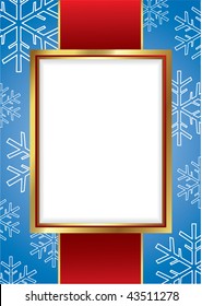 Golden Frame  with Blue Background