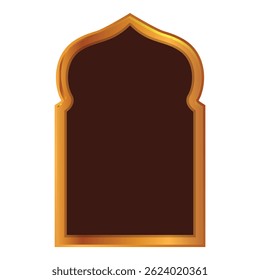 Golden frame border in arabic style with blank space for your design