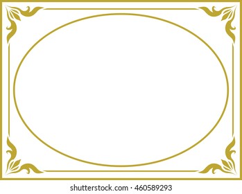 Golden frame border beautiful vector vintage isolated