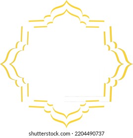 golden frame border vector flat design.