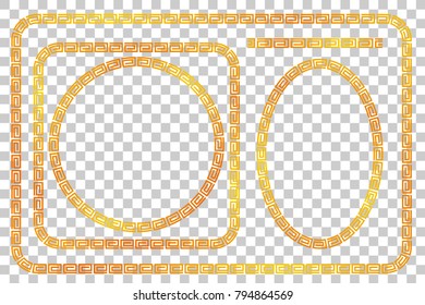 Golden Frame for Certificate, Placard Go Xi Fat Cai Moment or other China Related, at Transparent Effect Background
