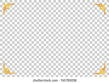 Golden Frame, China Style, for Certificate, Placard, Backdrop, and other, at Transparent Effect Background
