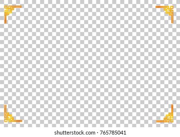 Golden Frame, China Style, for Certificate, Placard, Backdrop, and other, at Transparent Effect Background