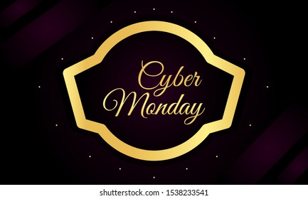 Golden frame cyber monday banner 