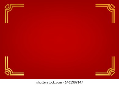 Golden Frame, Double outline, for Certificate, Placard or lunar element design, at Gradual Black and Red
