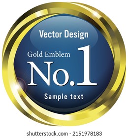 Golden frame emblem with four overlapping rings vector illustration
