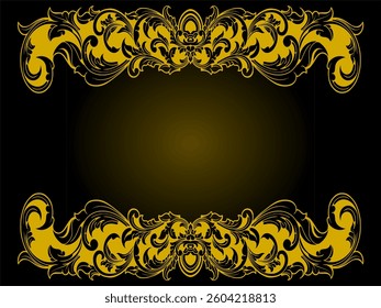 golden frame with floral ornament	
