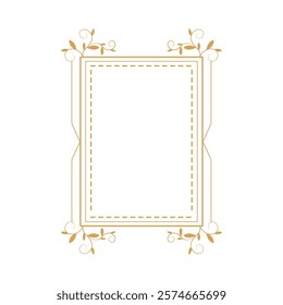 golden frame flourish classic isolated icon