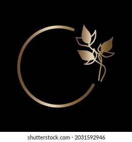 fleurs de cadre doré pour la décoration. Design de bordure doré. Invitation de mariage du printemps. Illustration vectorielle. Image de stock. 