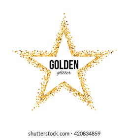 Golden Frame in the Form of Star with Text