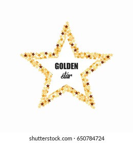Golden Frame in the Form of Star with Text