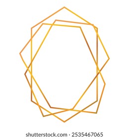 Golden frame forming an abstract shape, perfect for elegant designs