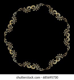 Golden frame gem vector