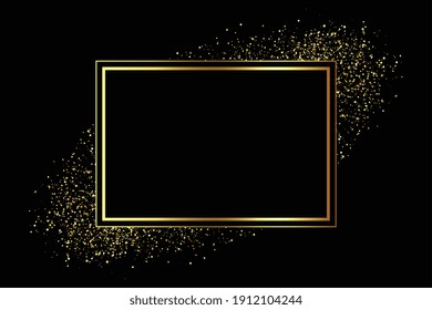 golden frame with glitter scatter