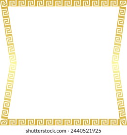 Golden frame Greek meander Square shape horizontal Frame vintage Greek key pattern Greek fret Luxury gold picture frame golden borders retro badge decorative retro badge element