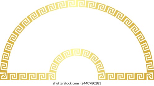 Golden frame Greek meander Square shape horizontal Frame vintage Greek key pattern Greek fret Luxury gold picture frame golden borders retro badge decorative retro badge element