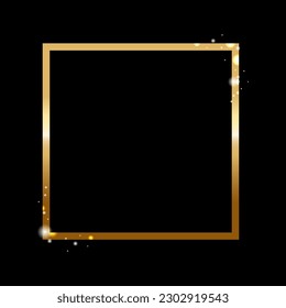 Golden Frame With Isolated Black background , Vector Illustration