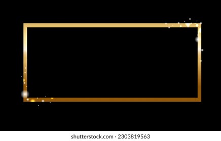 Golden Frame And Isolated Black background  , Vector Illustration