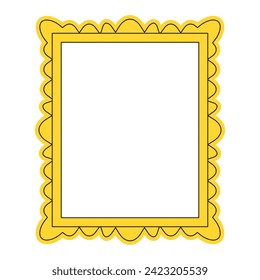 Ilustración del vector plano aislado del marco dorado