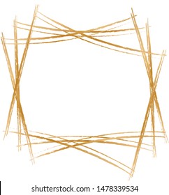 golden frame isolated on white background
