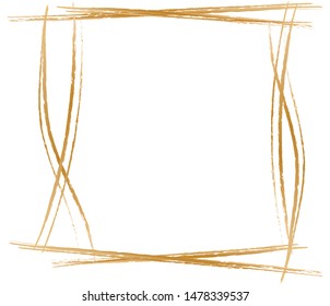 golden frame isolated on white background