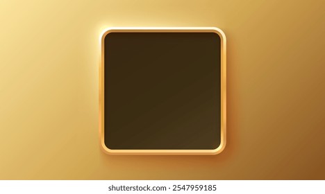 Rótulo de quadro dourado, botão da barra de eventos, tabuleta dourada. Ilustração vetorial