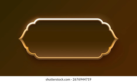 Rótulo de quadro dourado, botão da barra de eventos, tabuleta dourada. Ilustração vetorial