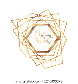 golden frame with label merry christmas
