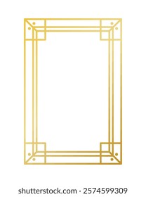 golden frame lineal design isolated icon