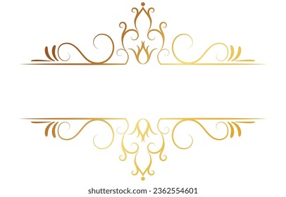 Golden frame. Luxurious golden arabic Islamic text box title border.