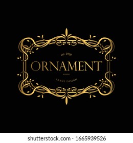 Golden Frame Luxury with Decorative Ornament. Vector Ornament for Luxurious Concept, Labels, Banner and Sticker.