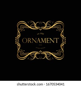 Golden Frame Luxury with Decorative Ornament. Vector Ornament for Luxurious Concept, Labels, Banner and Sticker.