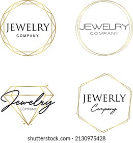 Golden frame luxury logo template