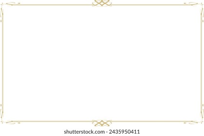 Golden frame material with thin lines and decorations