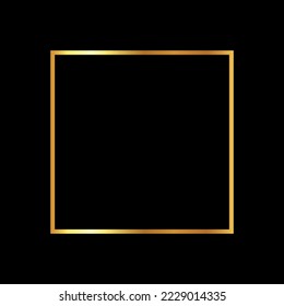 Golden frame on black background. Vector illustration