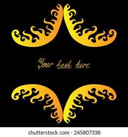 Golden frame on a black background