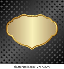 golden frame on black background with stars