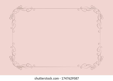 Golden frame on a brown rectangular background